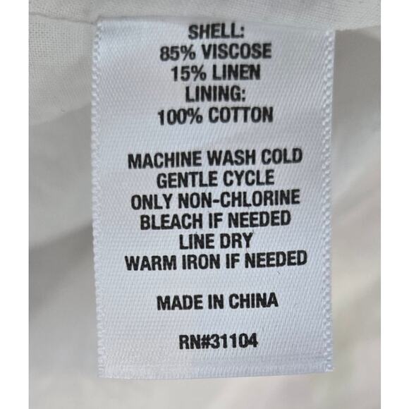 Biltmore Linen Floral V-Neck Midi Dress Romantic Lavender Cream Lined Large - Picture 10 of 10